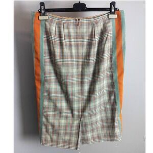 Antonio Marras Plaid Striped Tailored Pencil Skirt Women L Multicolor‎ Italian